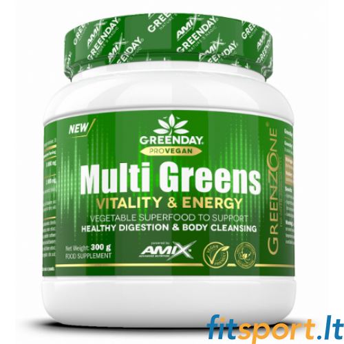 Amix GreenDay ProVegan MultiGreens vitalitāte un enerģija 300 g. 
