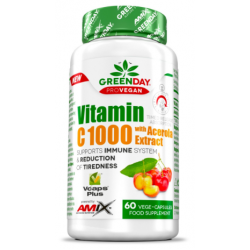 Amix GreenDay ProVegan C vitamīns 1000 ar acerolas ekstraktu 60 kapsulas.