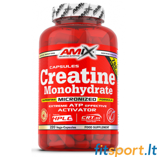 Amix Nutrition kreatīna monohidrāts 220 kapsulas. 