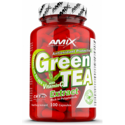 Amix Nutrition zaļās tējas ekstrakts ar C vitamīnu 100 kapsulas.