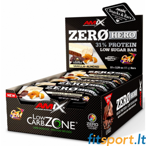 Amix Nutrition Zero Hero 31% proteīna batoniņu kaste (15 x 65 g.) 