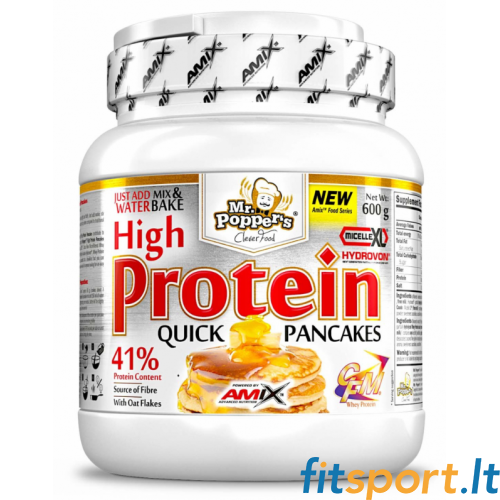 Amix Mr. Poppers - pankūkas ar augstu olbaltumvielu saturu 600 g. (30.05.2026.) 