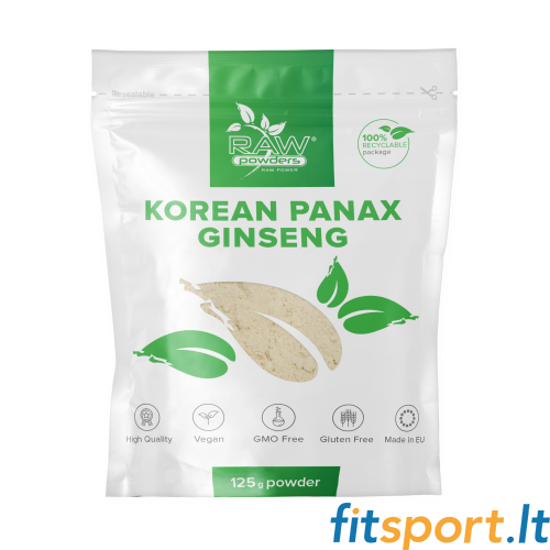 Raw Powders Korejas žeņšeņa pulveris (125 g) (Korean/Panax Ginseng) 