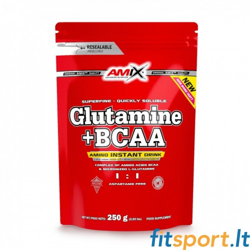 Amix Glutamīns + BCAA pulveris 250g DOYPACK 