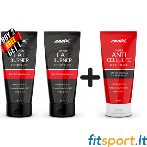 3 PAR 2 CENU! Amix Nutrition Super Fat Burner Booster Gel 2 + 1 Anti Cellulite Booster Gel 