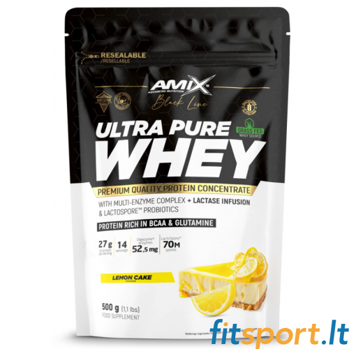 Amix Black Line Ultra Pure sūkalu proteīns 500 g. DOYPACK 