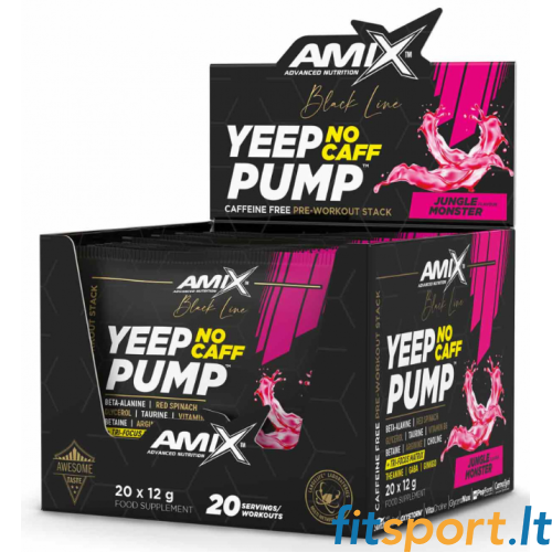 Amix Black Line Yeep Pump No Caff (20 x 12 g.) - Bez kofeīna 