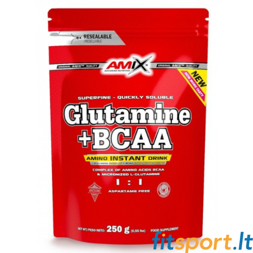 Amix Nutrition Glutamīns + BCAA 250 g. Iepakojums 