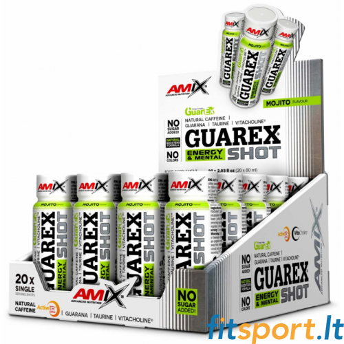 Amix Nutrition Guarex enerģijas un garīgās veselības šotu kaste (20 x 60 ml) 