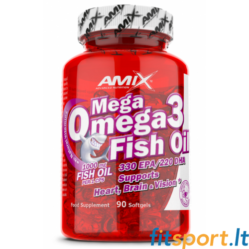 Amix Nutrition Mega Omega3 zivju eļļa 90 kapsulas (55%) 