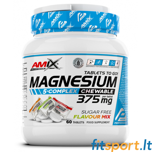 Amix Performance Magnija 5 kompleksa košļājamās tabletes, 60 tabletes. 