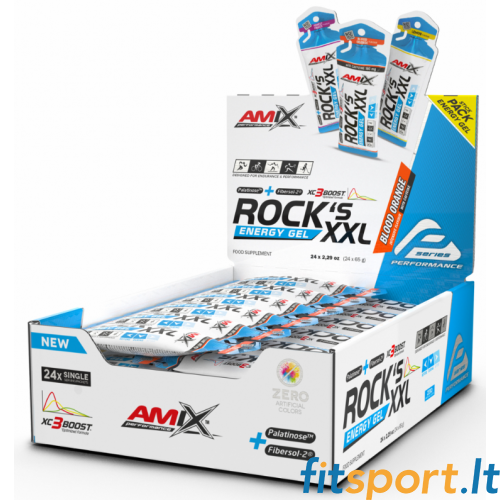 Amix Performance Rocks Gel XXL ar kofeīnu (24 x 65 g) 