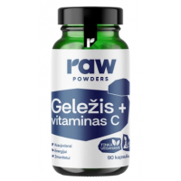 Neapstrādāti dzelzs + C vitamīna pulveri 90 kapsulas.