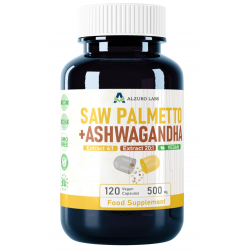 Alzuro Labs Saw Palmetto (4:1 ekstrakts) + Ashwaganda (20:1 ekstrakts) 120 kapsulas.