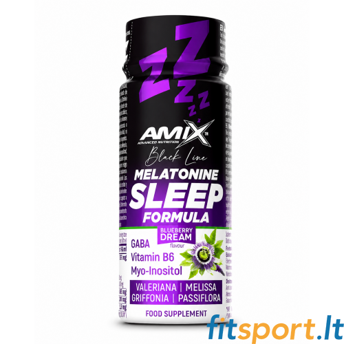 Amix Black Line melatonīna miega formula 60 ml. 