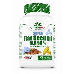 Amix GreenDay Super Flax Seed Oil ALA 50% 90 kapsulas.