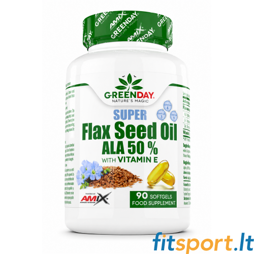 Amix GreenDay Super Flax Seed Oil ALA 50% 90 kapsulas. Amix GreenDay Super Flax Seed Oil ALA 50% 90 kapsulas.