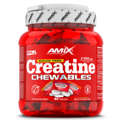 Amix Nutrition kreatīna monohidrāta košļājamās tabletes 60 tabletes.
