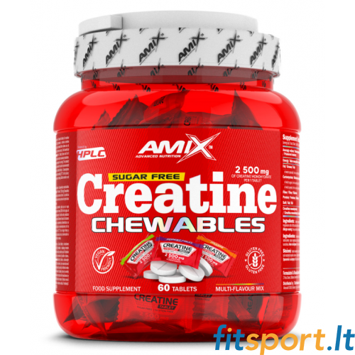 Amix Nutrition kreatīna monohidrāta košļājamās tabletes 60 tabletes. 