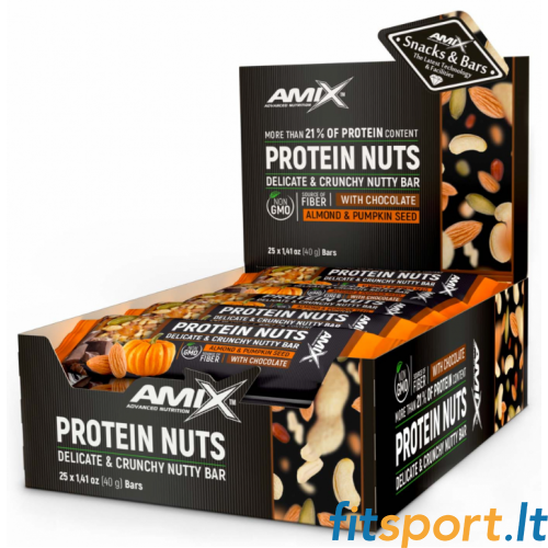 Протеиновый батончик Amix Nutrition с орехами (25 x 40 г). 