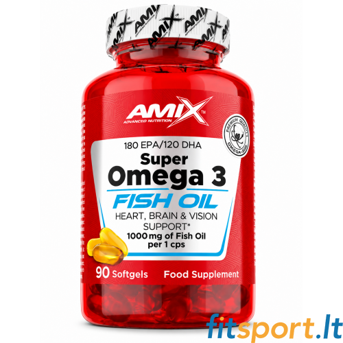 Amix Nutrition Super Omega3 zivju eļļa 90 kapsulas. 