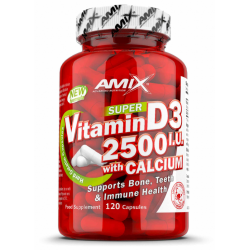 Amix Nutrition Супервитамин D3 2500 МЕ с кальцием, 120 капсул.