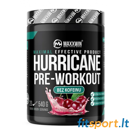 MaxxWin Hurricane pirms treniņa bez kofeīna 540 g. MaxxWin Hurricane pirms treniņa bez kofeīna 540 g.