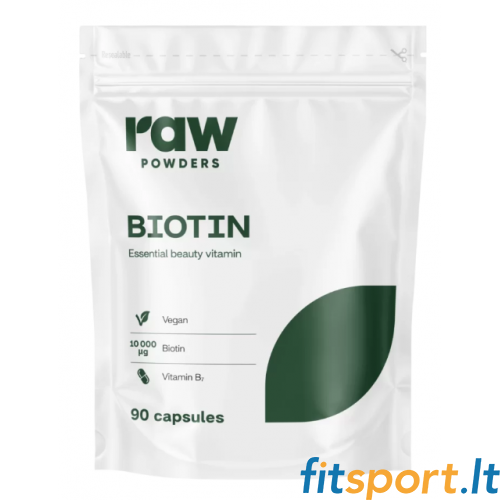 Neapstrādāti B7 vitamīna (biotīna) pulveri 90 kapsulas. 