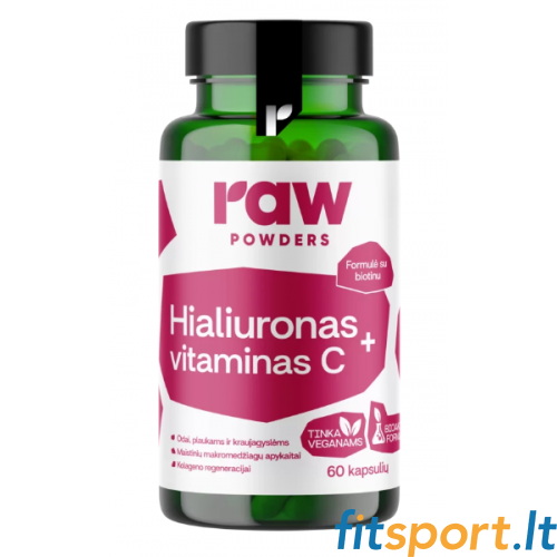 Raw Powders Гиалуроновая кислота + Витамин С 60 капсул. 