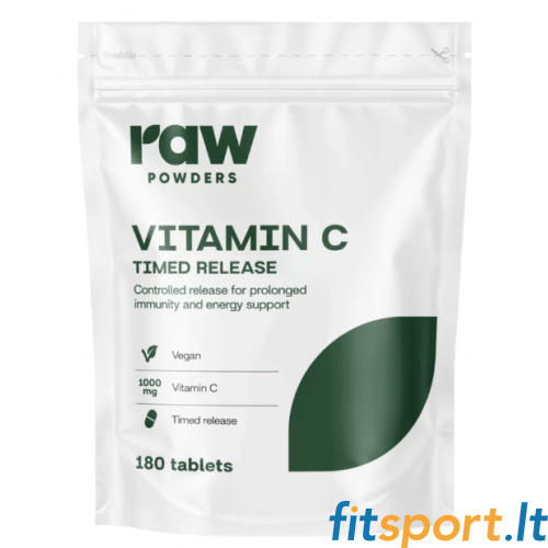 Neapstrādāti C vitamīna pulverveida preparāti (laika iedarbība) 180 tabletes. 
