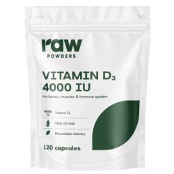 Neapstrādāti D3 vitamīna pulveri 4000 SV 120 kaps.