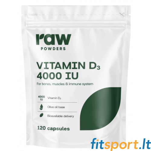 Neapstrādāti D3 vitamīna pulveri 4000 SV 120 kaps. 