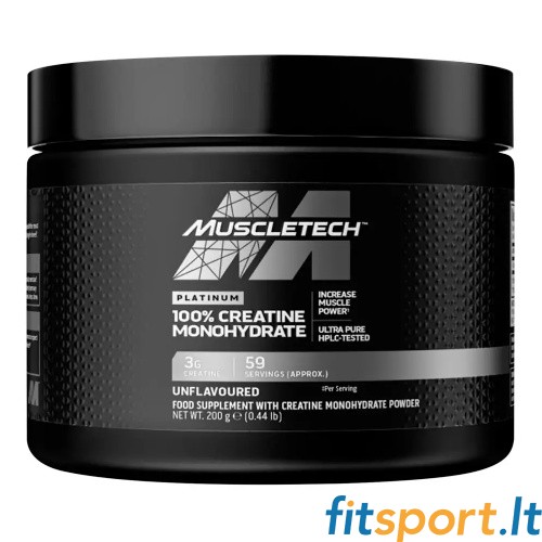 MuscleTech Platinum 100% Platinum Kreatīna monohidrāts 200g 