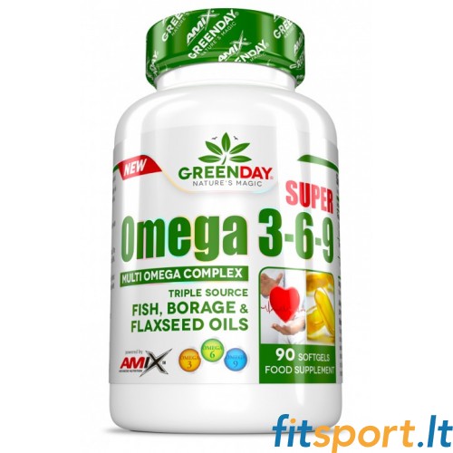 Amix GreenDay Super Omega 3-6-9 90 vāciņi. 