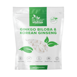Raw Powders Ginkgo Biloba & Korejas žeņšeņs 90 vāciņi.