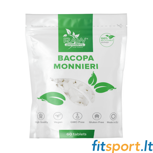 Neapstrādāti pulveri Bacopa Monnieri (500 mg 60 tabletes) 