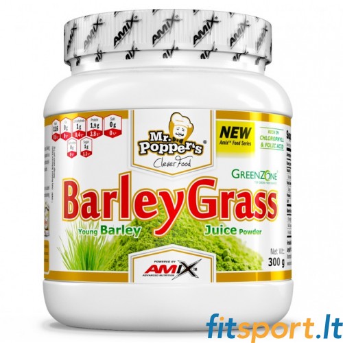 Amiksa kungs. Popper's BarleyGrass 300g - miežu zāles pulveris 