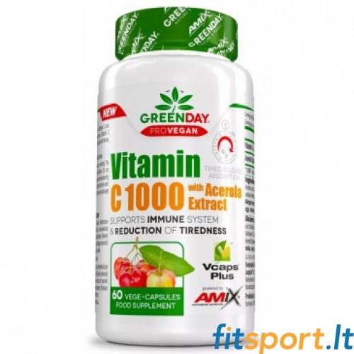 Amix Nutrition GreenDay® ProVEGAN C vitamīns 1000mg ar Acerola 60 Vcaps 