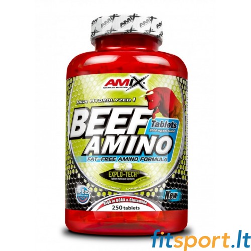 Amix Beef Amino 250 tab - Pilnīgs aminoskābju komplekss no liellopu gaļas 