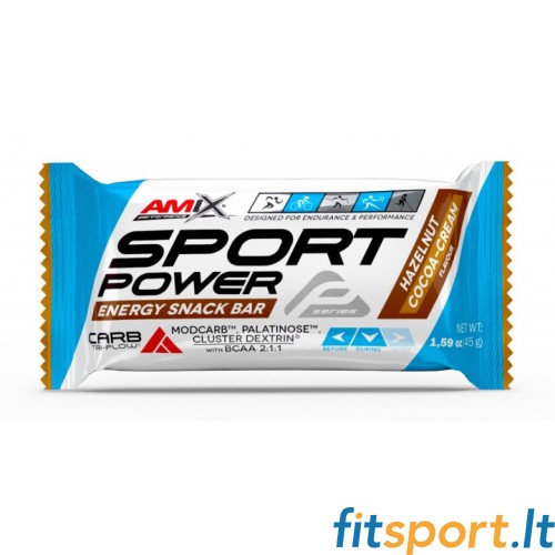 Amix Sport Power Energy uzkodu batoniņš 45g (ar garšu) 