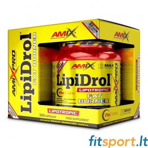 AmixPro LipiDrol® Fat Burner 300 kaps (tauku dedzinātājs bez kofeīna) 