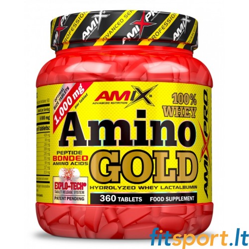 AmixPro® Whey Amino Gold 360 tabl (kvalitatīvs aminoskābju komplekss) 