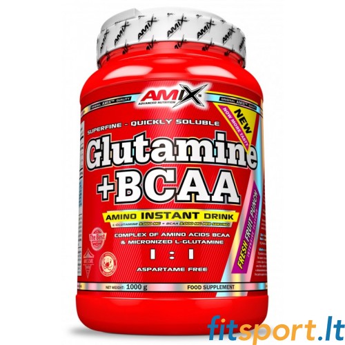 Amix Glutamīns + BCAA pulveris (aminoskābes) 1000g 