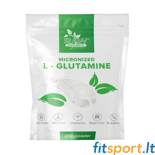 Raw Powders Mikronizēts L-Glutamīns 250 g - 50 porcijas 