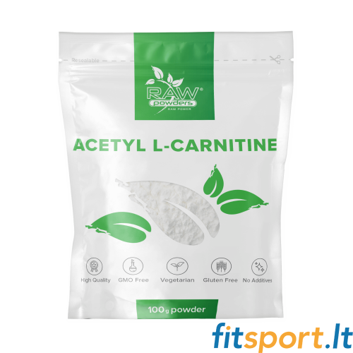 Neapstrādāti pulveri Acetil-L-karnitīns 100 g - 200 porcijas 